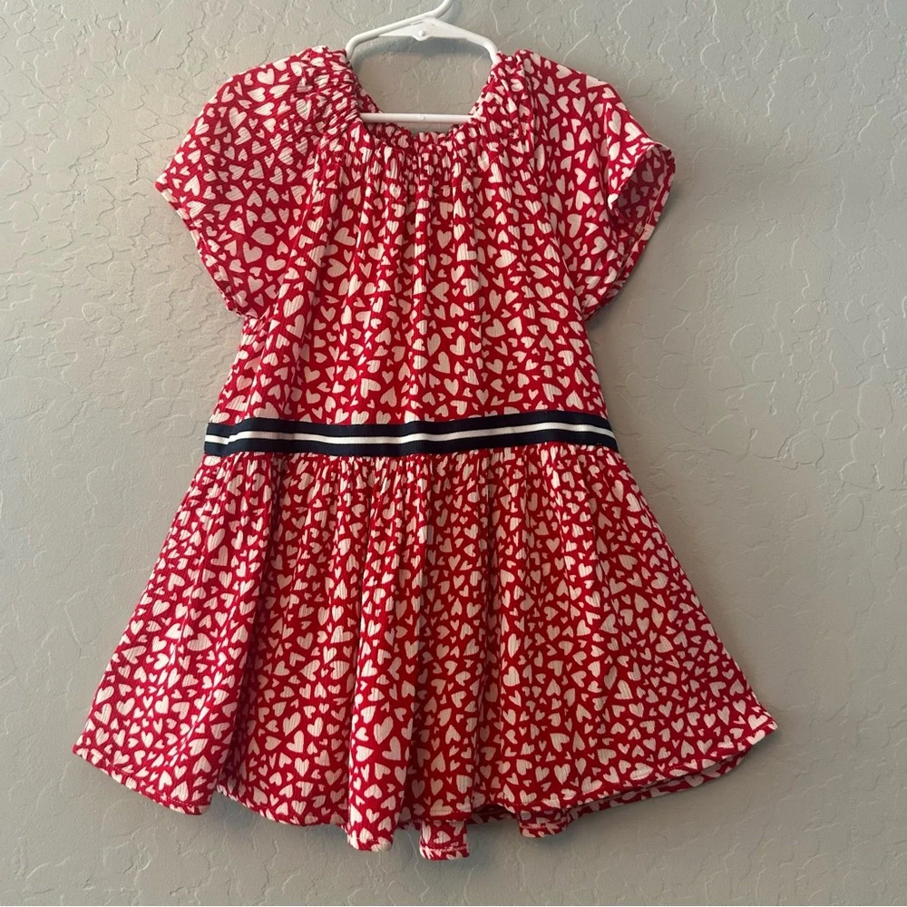 Gymboree red and white heart print valentines day dress size 4